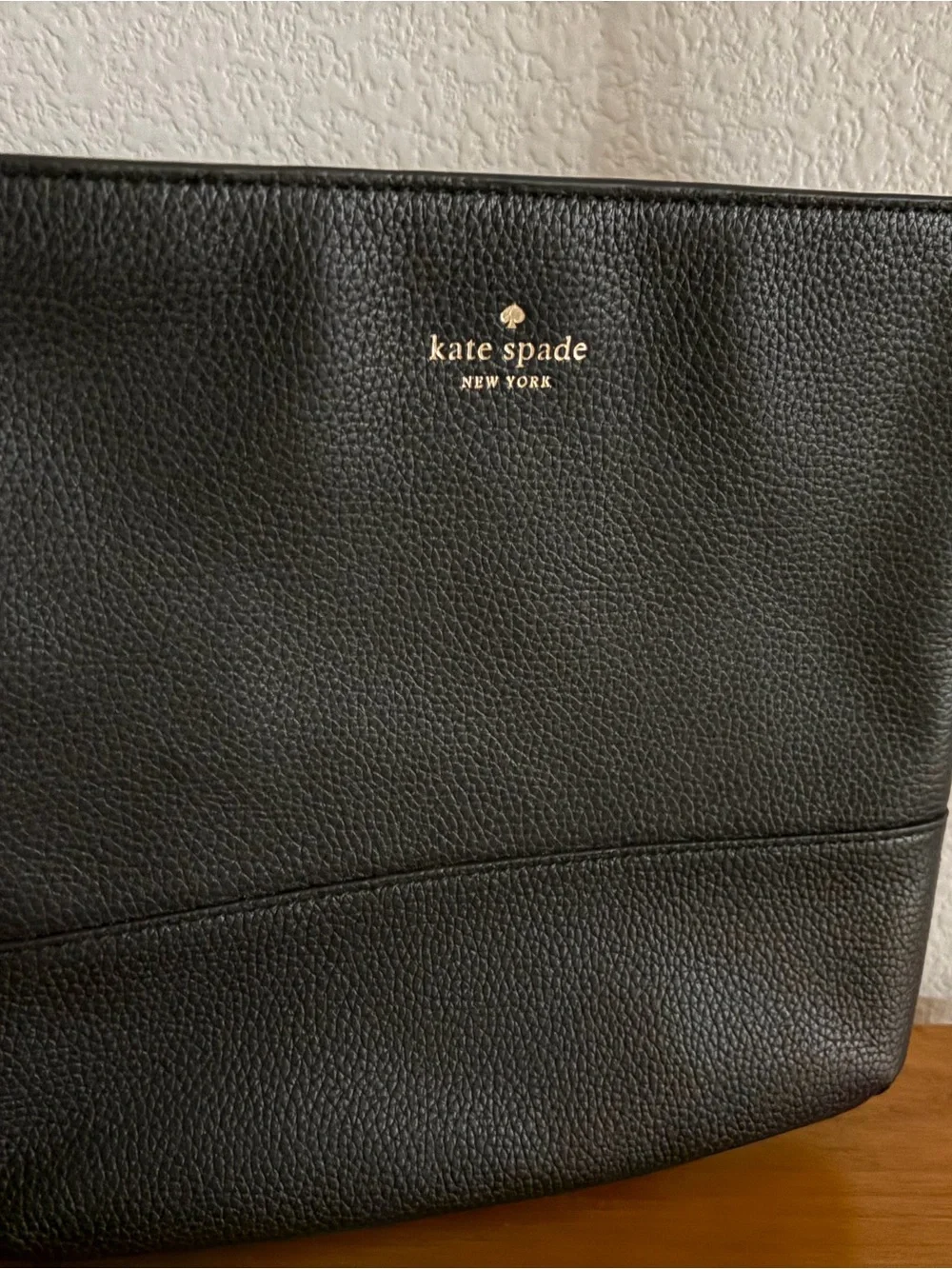Large Kate Spade Black Pebbled Leather Crossbody 11 x 9.5
